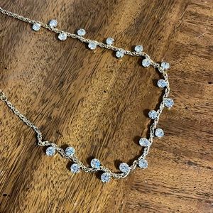 Choker necklace. Short necklace faux gold and gems.